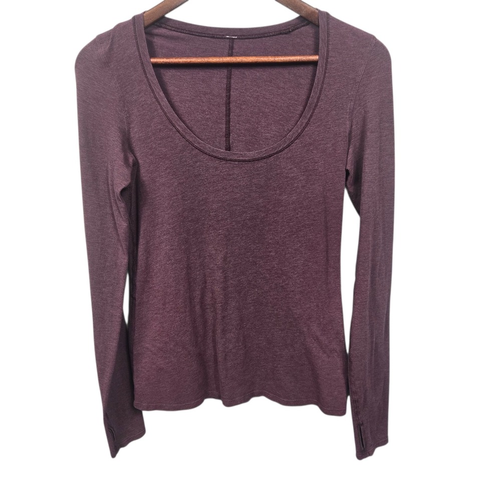 Lululemon Long Sleeve Scoop Neck Thumbhole Shirt Plum Heathered Size Small?